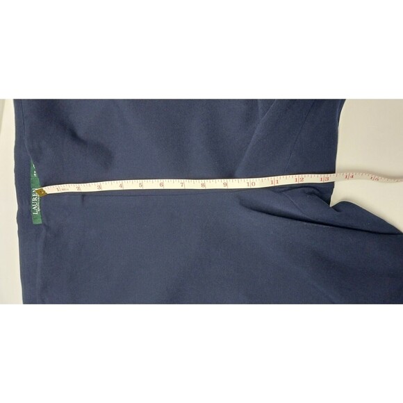 Ralph Lauren Women 16 W Curvy Pants Navy Blue Stretch Ankle Cotton Viscose Blend - Picture 7 of 12